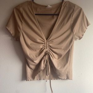 Short sleeve, cropped, ripped t-shirt